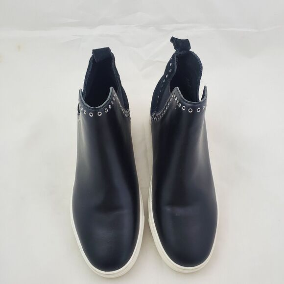 Chelsea & Violet Bootie Sneakers Women's 7.5 Black CV Milo Leather Slip On - Picture 6 of 10